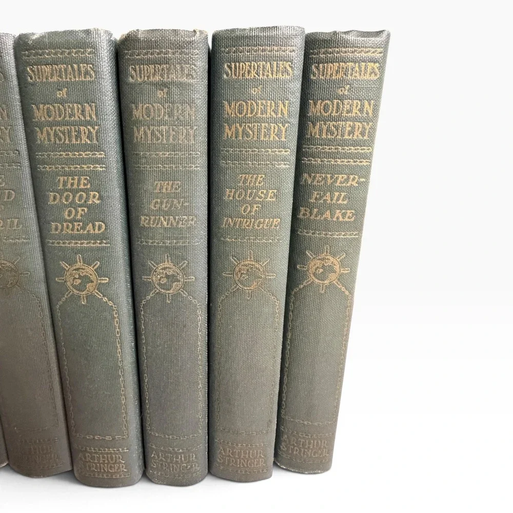 8pc Arthur Stringer Supertales of Modern Mystery Vintage Hardcover Book Set